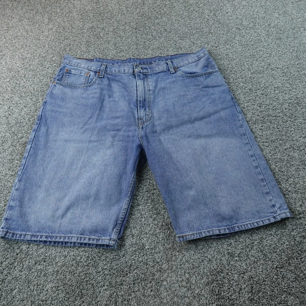 Levis Shorts Mens 42 Light Blue Denim Jean Jorts 569 Loose Relaxed Bermuda Dad